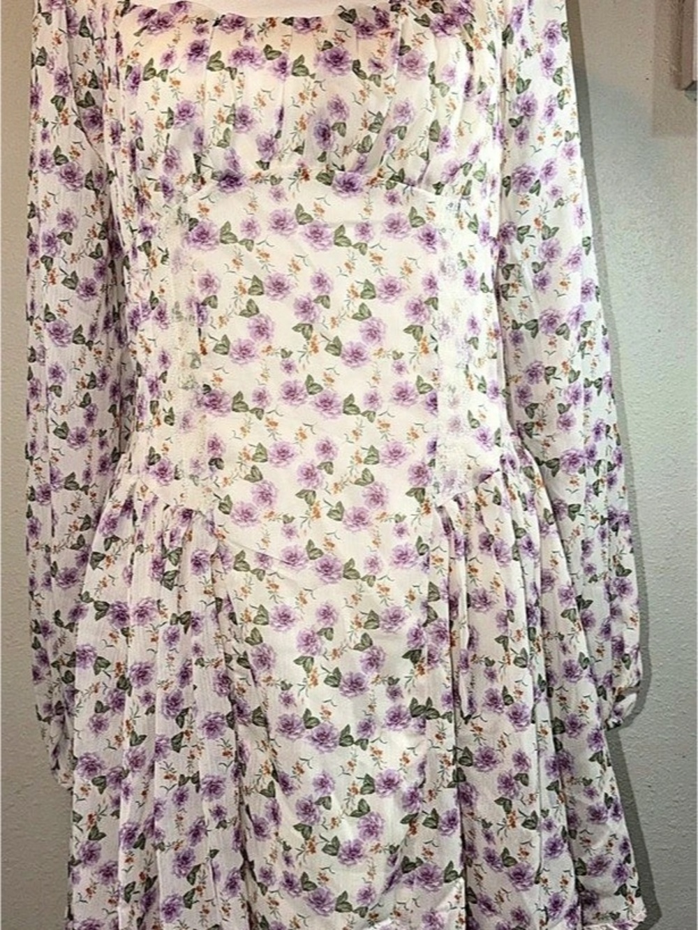 ASTR the Label Floral Mini Dress in White & Purple